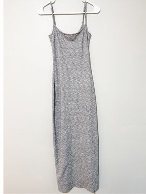 Aerie so soft cami ribbed maxi tank dress heathered gray 90s size small
